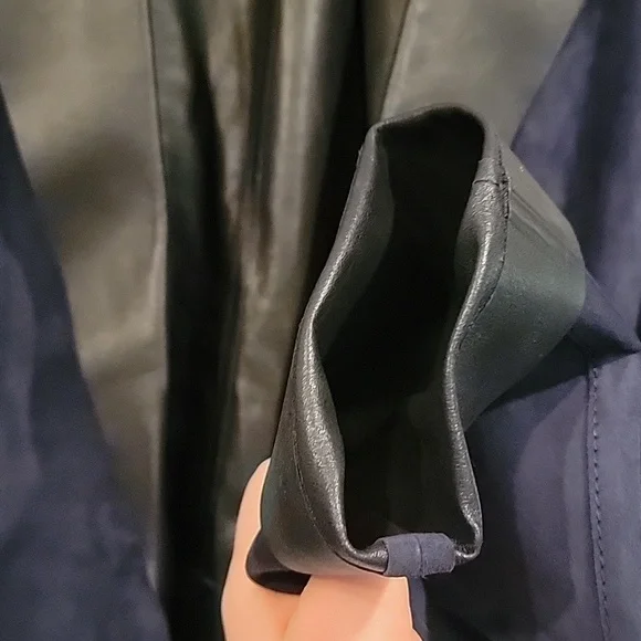 Layfette 148 Suede Leather Navy Blazer Jacket Size 8 - Picture 6 of 9